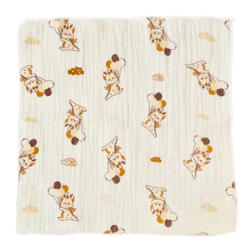 Set 5 cái khăn sữa cotton Bessla 2 lớp 27x27 cm - Rồng 2