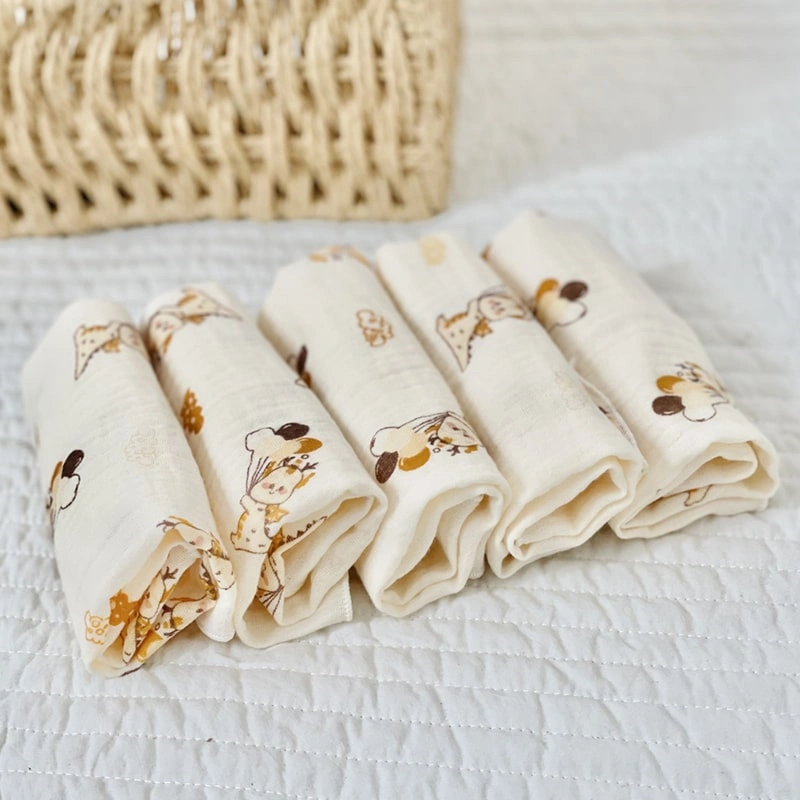 Set 5 cái khăn sữa cotton Bessla 2 lớp 27x27 cm - Rồng 6