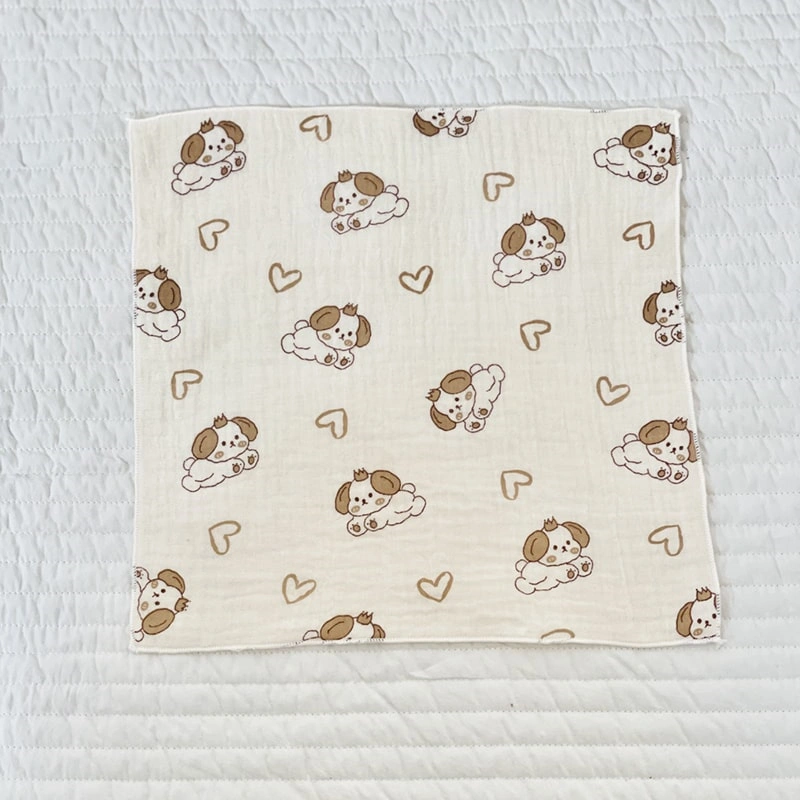 Set 5 cái khăn sữa cotton Bessla 2 lớp 27x27 cm - Rồng 12
