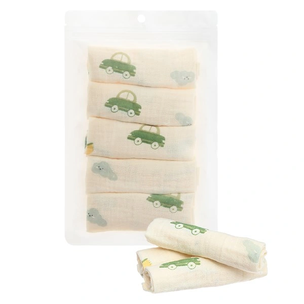 Set 5 cái khăn sữa muslin Bessla 2 lớp 20x20 cm - Ô tô 1