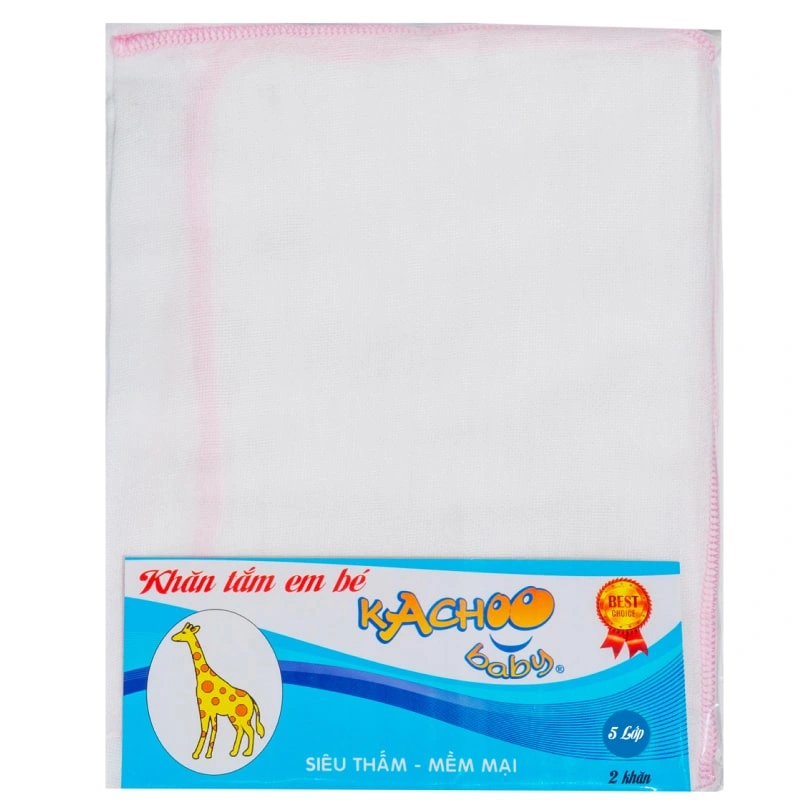 Set 2 cái khăn tắm cotton KACHOOBABY 5 lớp 70x80 cm - Màu ngẫu nhiên 2