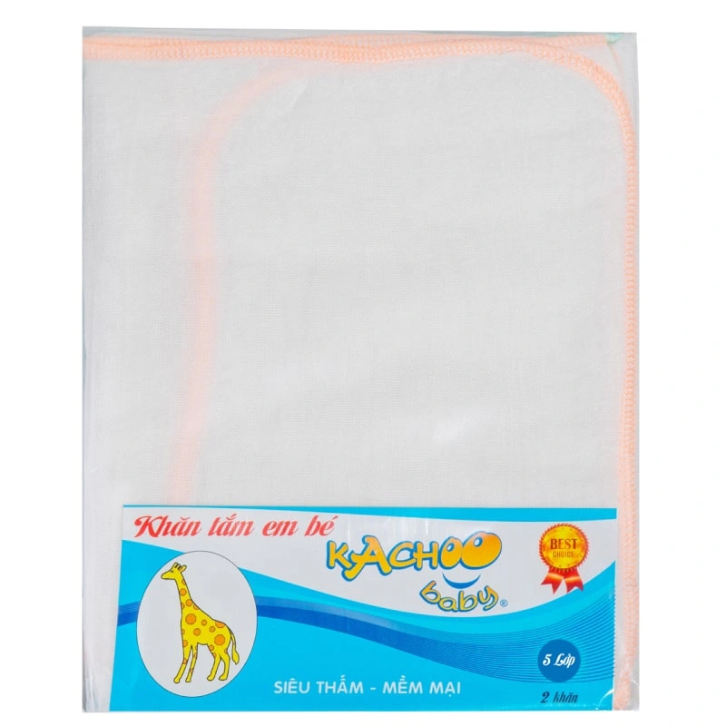Set 2 cái khăn tắm cotton KACHOOBABY 5 lớp 70x80 cm - Màu ngẫu nhiên 3