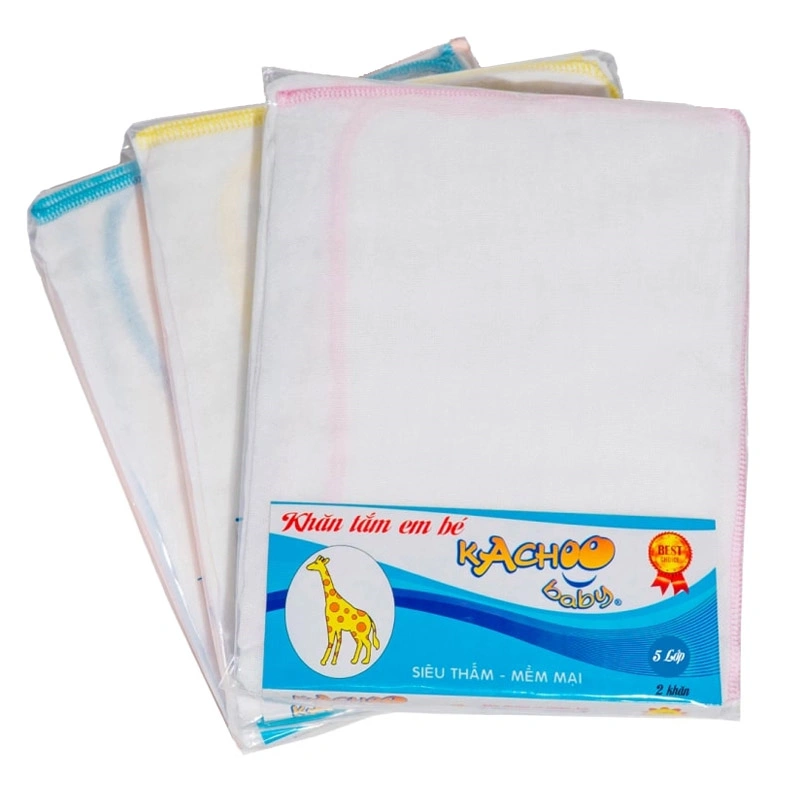 Set 2 cái khăn tắm cotton KACHOOBABY 5 lớp 70x80 cm - Màu ngẫu nhiên 5