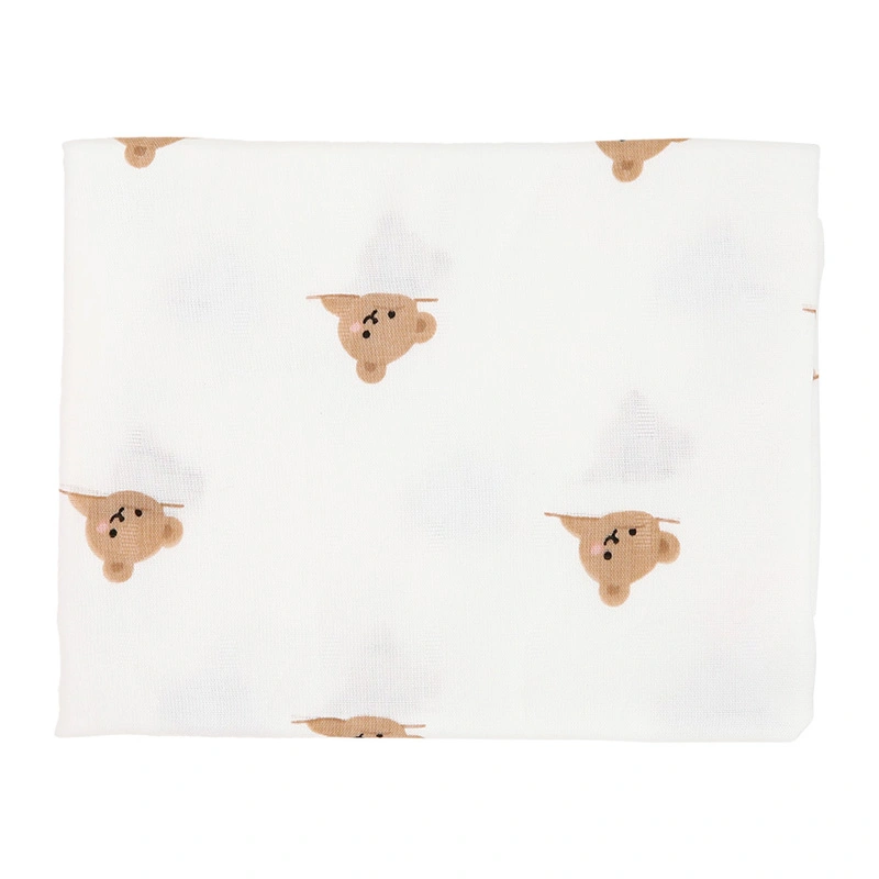 Khăn tắm cotton Bessla 2 lớp 90x100 cm - Gấu nghiêng mặt 2