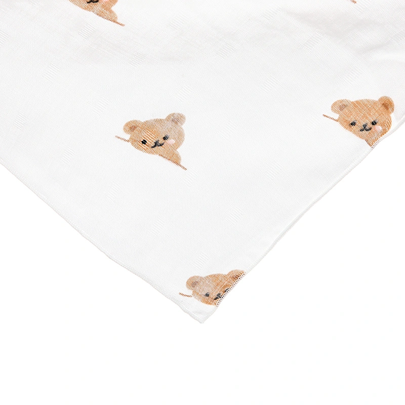 Khăn tắm cotton Bessla 2 lớp 90x100 cm - Gấu nghiêng mặt 5