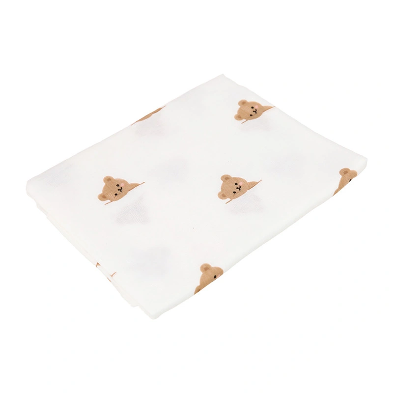 Khăn tắm cotton Bessla 2 lớp 90x100 cm - Gấu nghiêng mặt 6