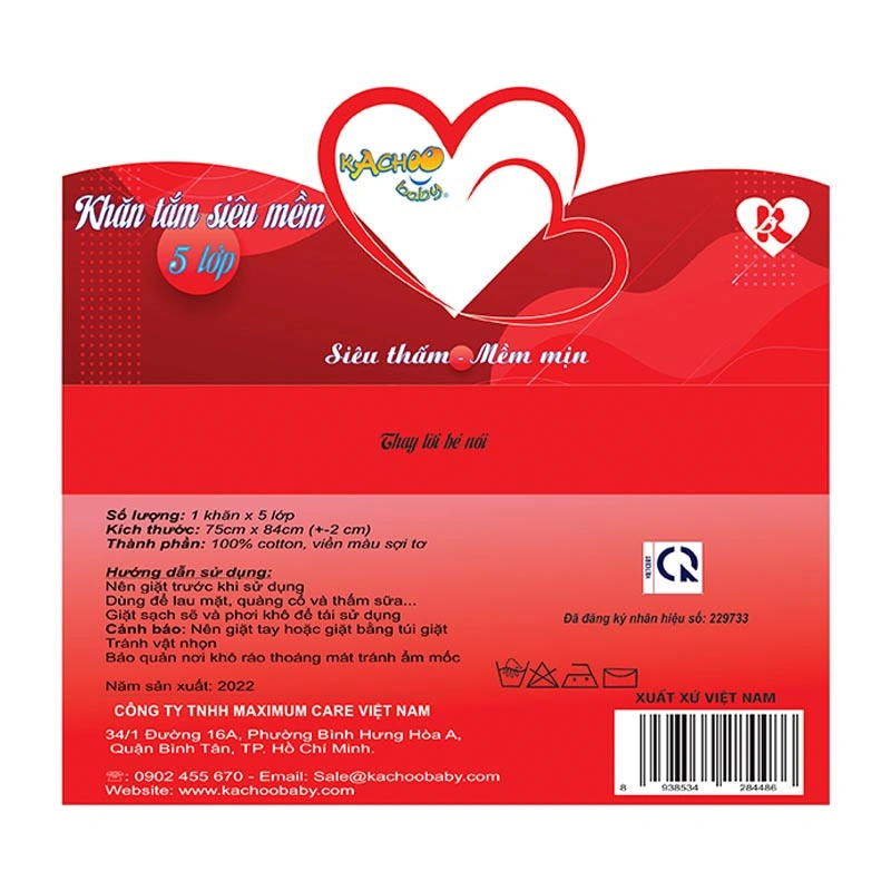 Khăn tắm cotton KACHOOBABY 5 lớp 75x84 cm - Màu ngẫu nhiên 7