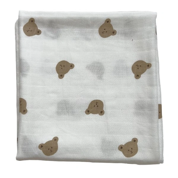 Khăn tắm sợi tre Bessla 2 lớp 90x100 cm - Gấu bear 1