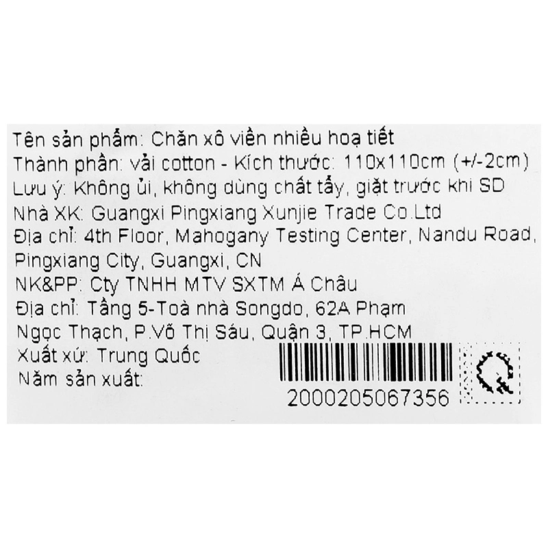 Chăn xô viền cotton TOP KIDS 4 lớp 110x110 cm - Màu ngẫu nhiên 9