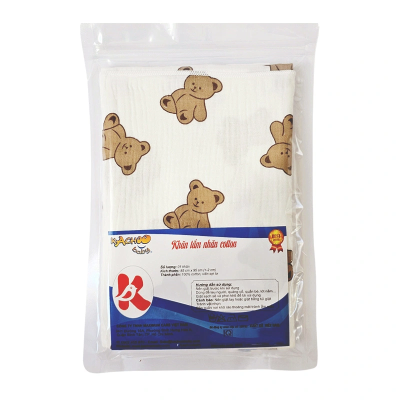 Khăn tắm nhăn cotton KACHOOBABY 2 lớp 85x95 cm - Hoạ tiết ngẫu nhiên 7