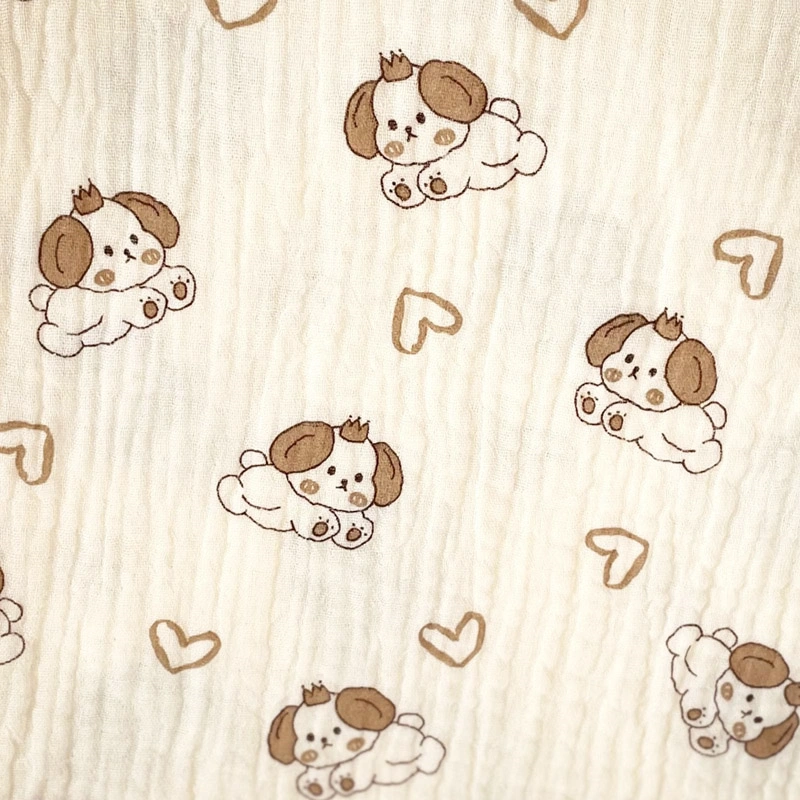 Khăn tắm cotton Bessla 2 lớp 90x100 cm - Cún trái tim 2