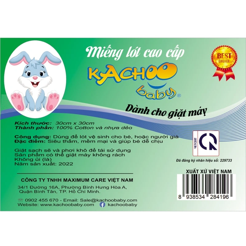 10 tấm lót KACHOOBABY 30x30 cm - Màu trắng 5