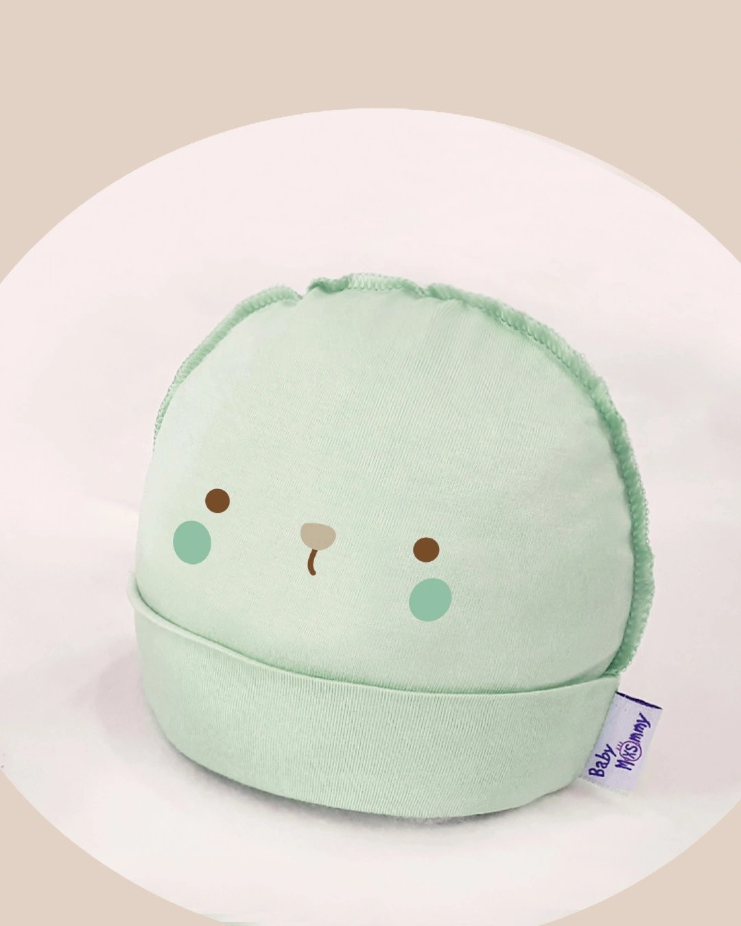 Nón sơ sinh bo in hình thú BabyMommy - Màu ngẫu nhiên (0 - 6 tháng) 2