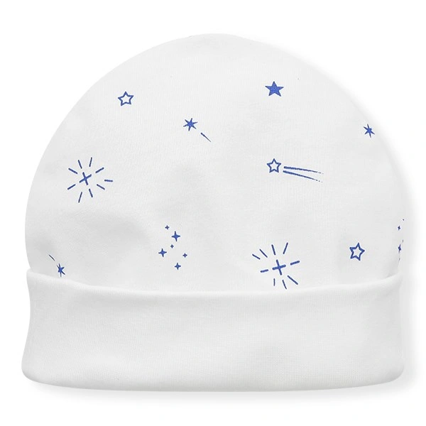 Nón sơ sinh in hình sao băng xanh IQ Baby màu trắng (0 - 6 tháng) 1