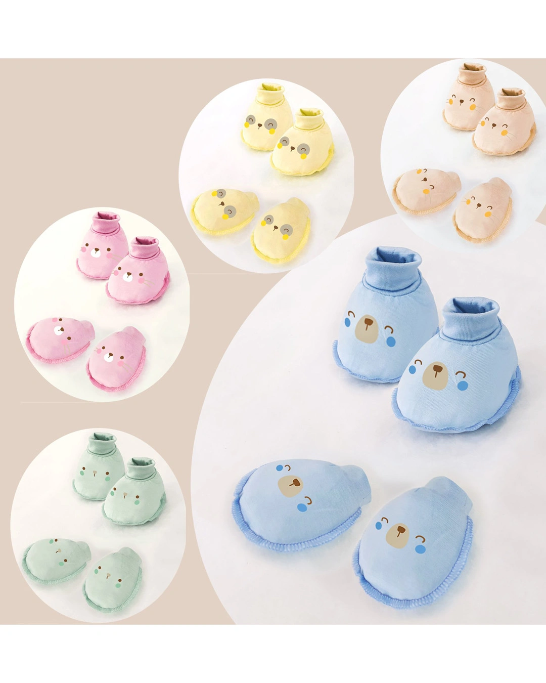 Set nón, bao tay bao chân BabyMommy in hình thú - Màu ngẫu nhiên (0 - 3 tháng) 3