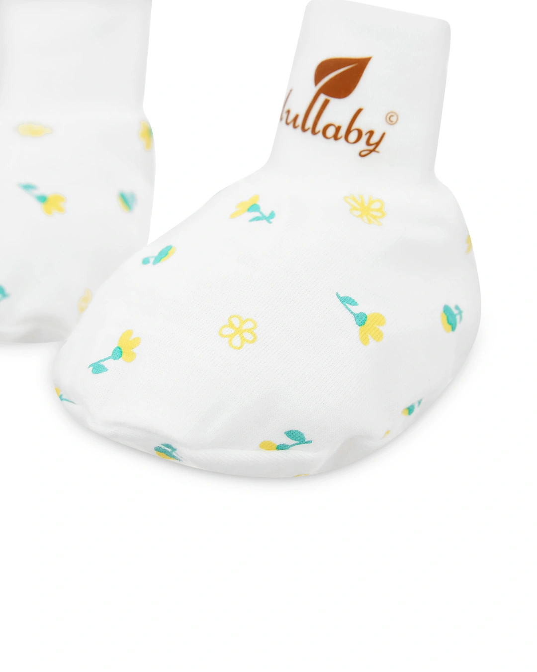 Set nón, bao tay bao chân in hoa Lullaby NH283V màu trắng (0 - 3 tháng) 10