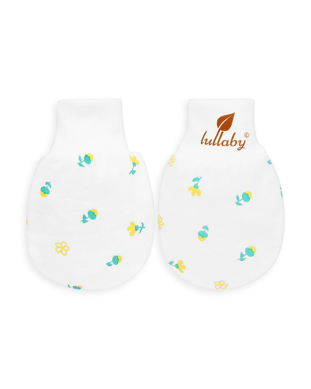 Set nón, bao tay bao chân in hoa Lullaby NH283V màu trắng (0 - 3 tháng) 4