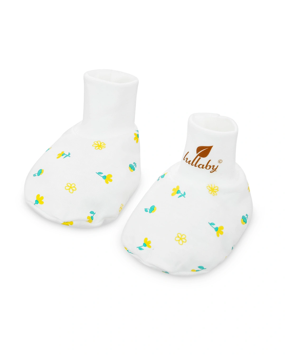 Set nón, bao tay bao chân in hoa Lullaby NH283V màu trắng (0 - 3 tháng) 7