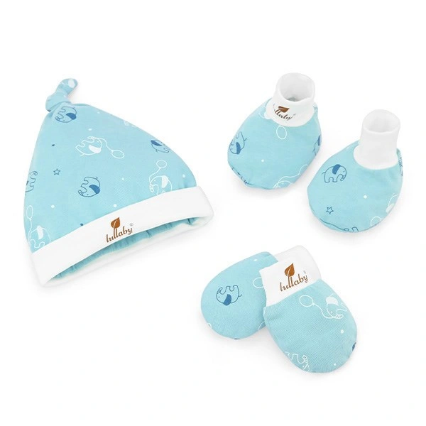 Set nón, bao tay bao chân in hoa Lullaby NH283V màu trắng (0 - 3 tháng) 14
