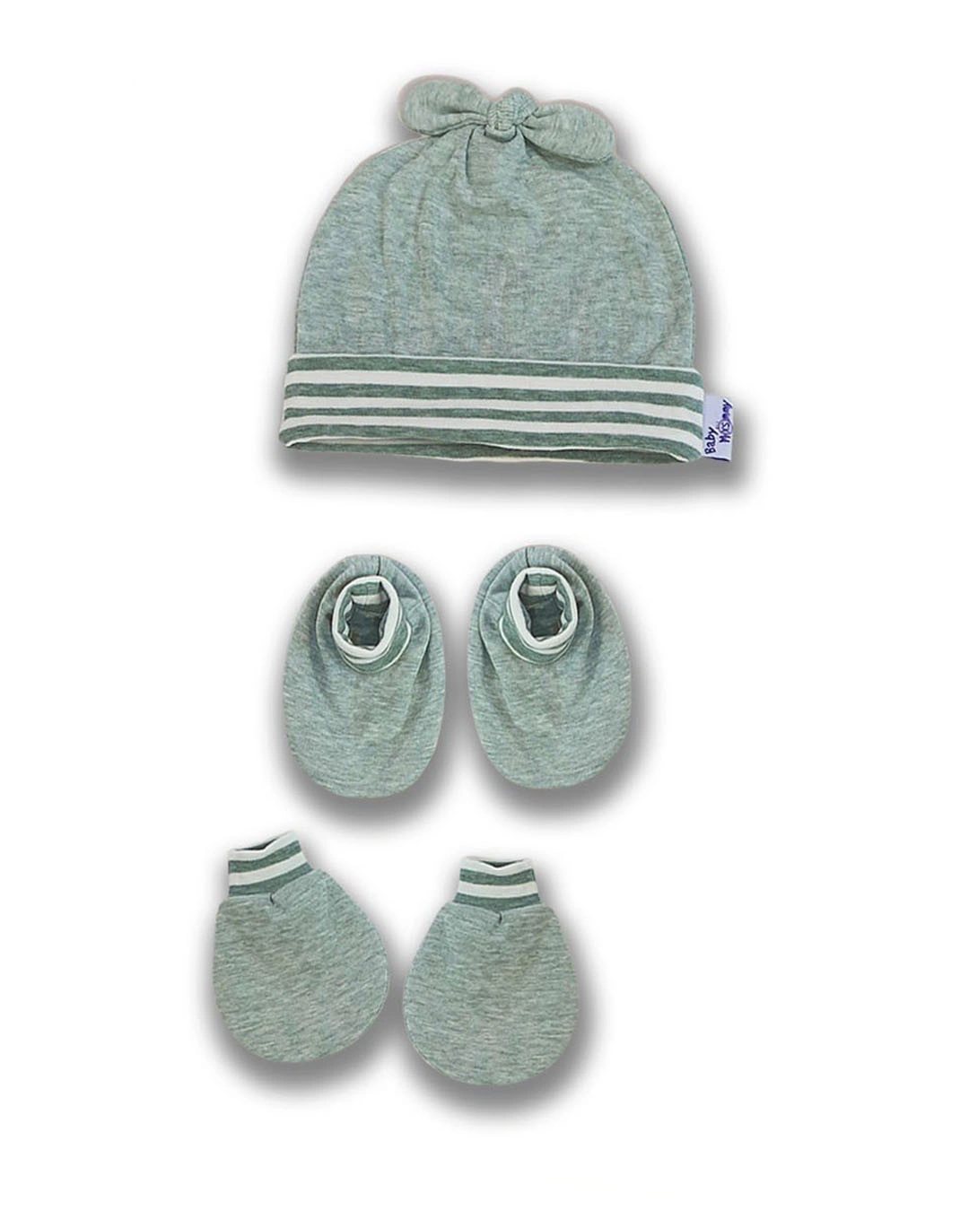Set nón, bao tay bao chân phối sọc BabyMommy - Màu ngẫu nhiên (0 - 3 tháng) 2