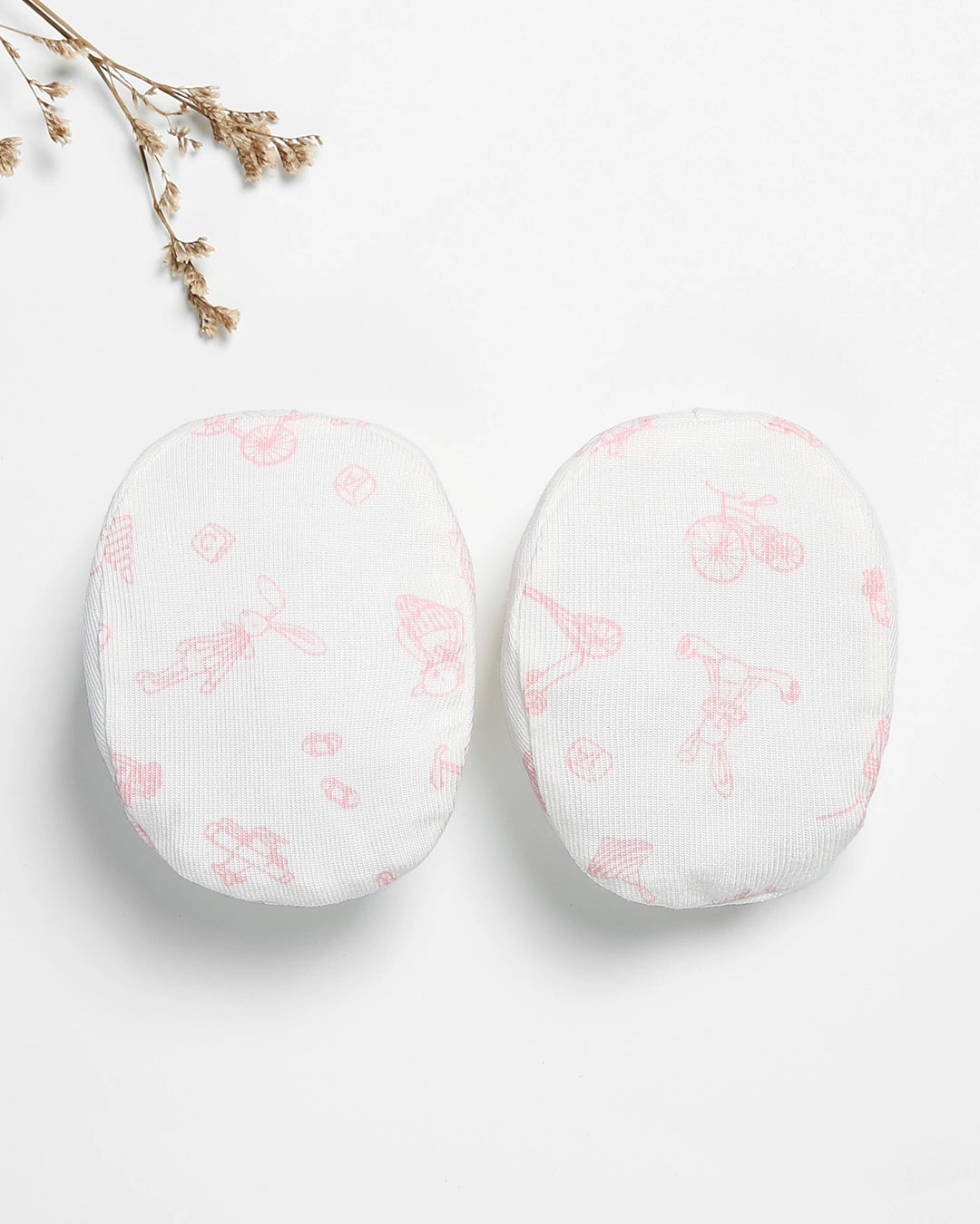 Set nón, bao tay bao chân in hình hồng Lullaby NH847R màu trắng (0 - 1 tháng) 7