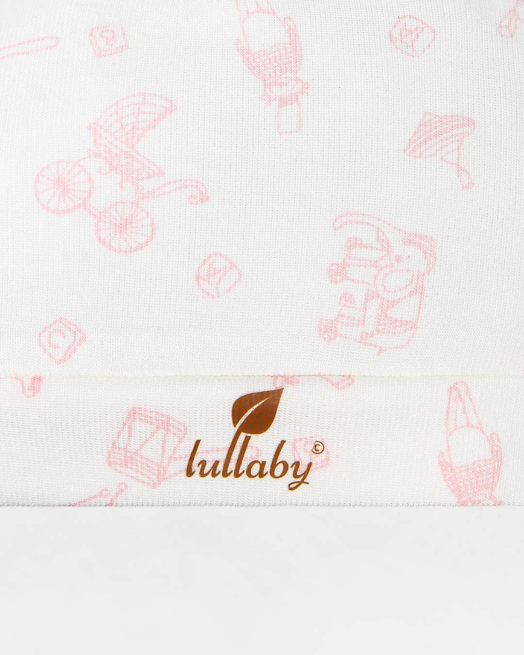 Set nón, bao tay bao chân in hình hồng Lullaby NH847R màu trắng (0 - 1 tháng) 9