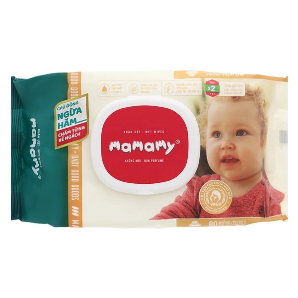 KHĂN ƯỚT MAMAMY 80 TỜ KHÔNG MÙI