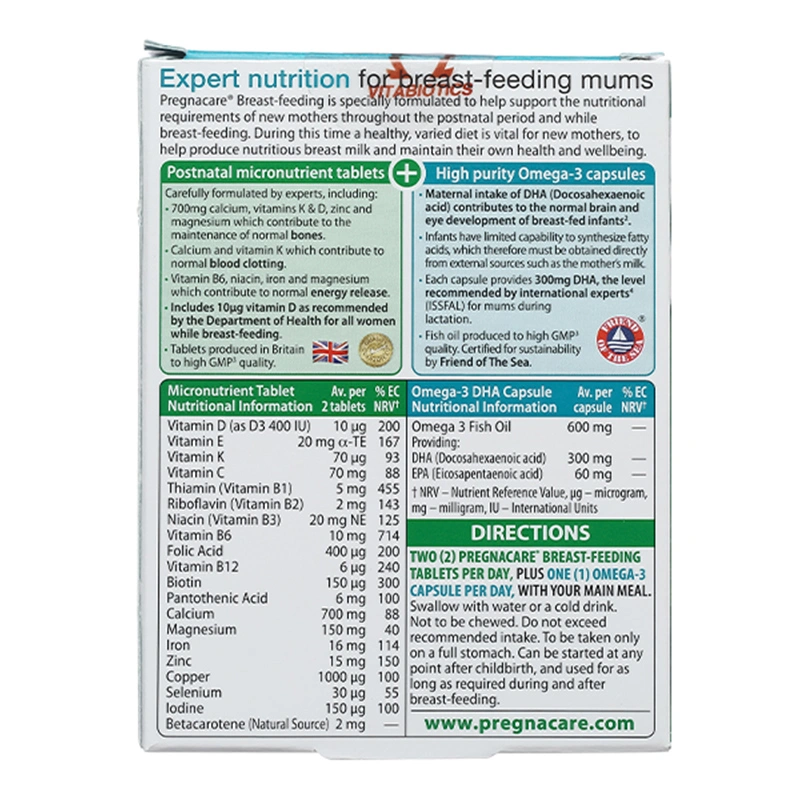 Vitabiotics Pregnacare breast-feeding bổ sung vitamin và khoáng chất, 84 viên dạng viên 3