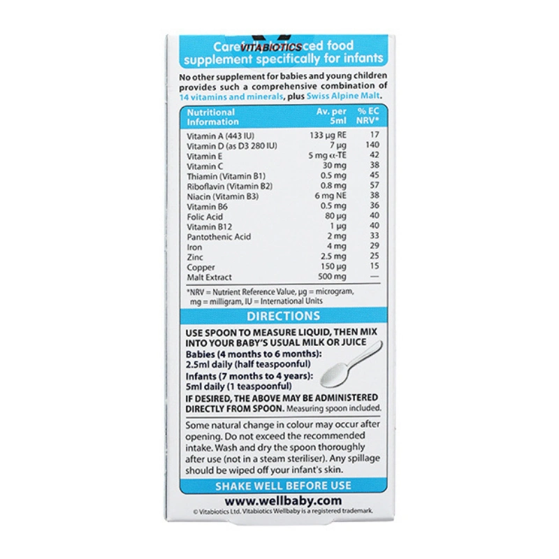 Siro Vitabiotics Wellbaby tăng sức đề kháng hương cam, 150 ml dạng uống (4 tháng - 4 tuổi) 3