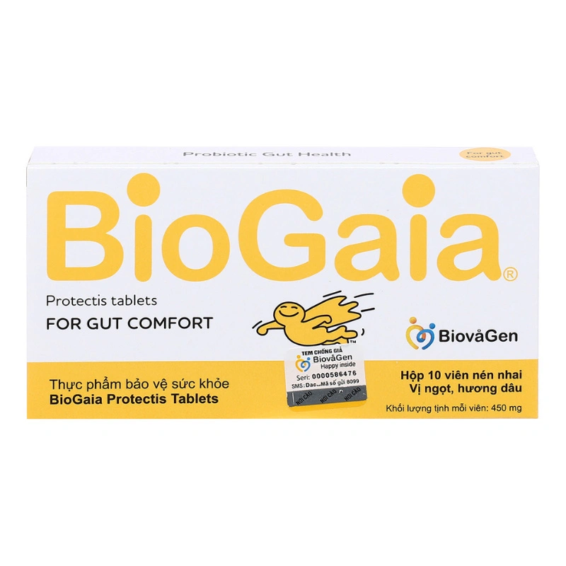 Men vi sinh BioGaia Protectis Tablets hỗ trợ cải thiện hệ vi sinh đường ruột hương dâu, 10 viên dạng viên (từ 2 tuổi) 2