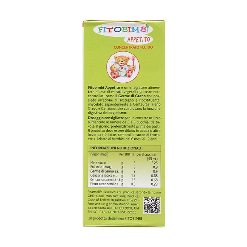 Siro Fitobimbi Appetito hỗ trợ tăng cường tiêu hóa hương táo, 200 ml dạng uống (6 tháng - 12 tuổi) 3