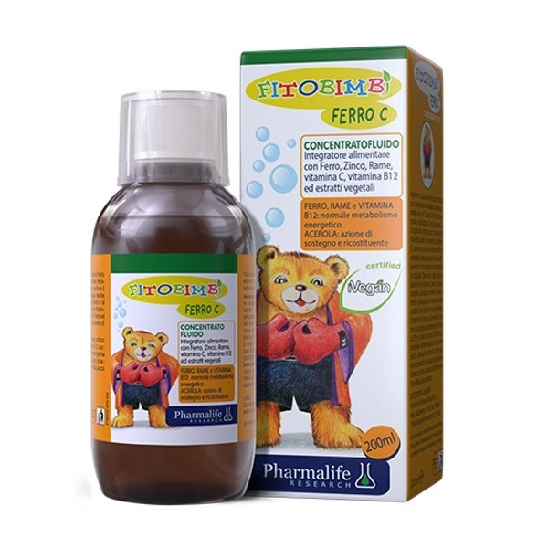 Siro Fitobimbi Ferro C bổ sung sắt, kẽm và vitamin C hương táo, 200 ml dạng uống (6 tháng - 12 tuổi) 1