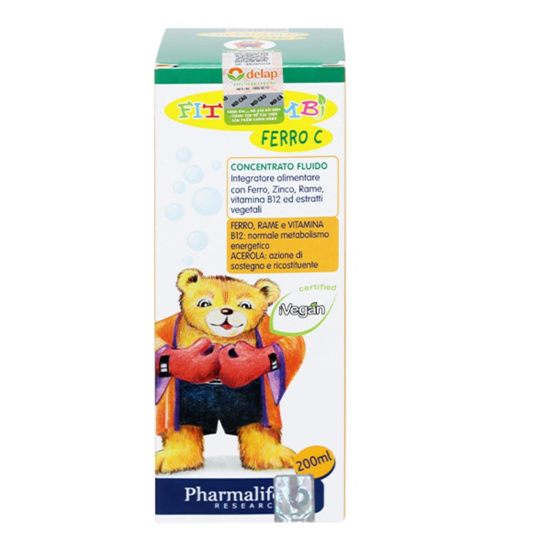 Siro Fitobimbi Ferro C bổ sung sắt, kẽm và vitamin C hương táo, 200 ml dạng uống (6 tháng - 12 tuổi) 2