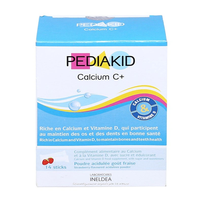 Bột uống Pediakid Calcium C+ giúp xương chắc khỏe hương dâu, 14 gói dạng bột (từ 3 tuổi) 2