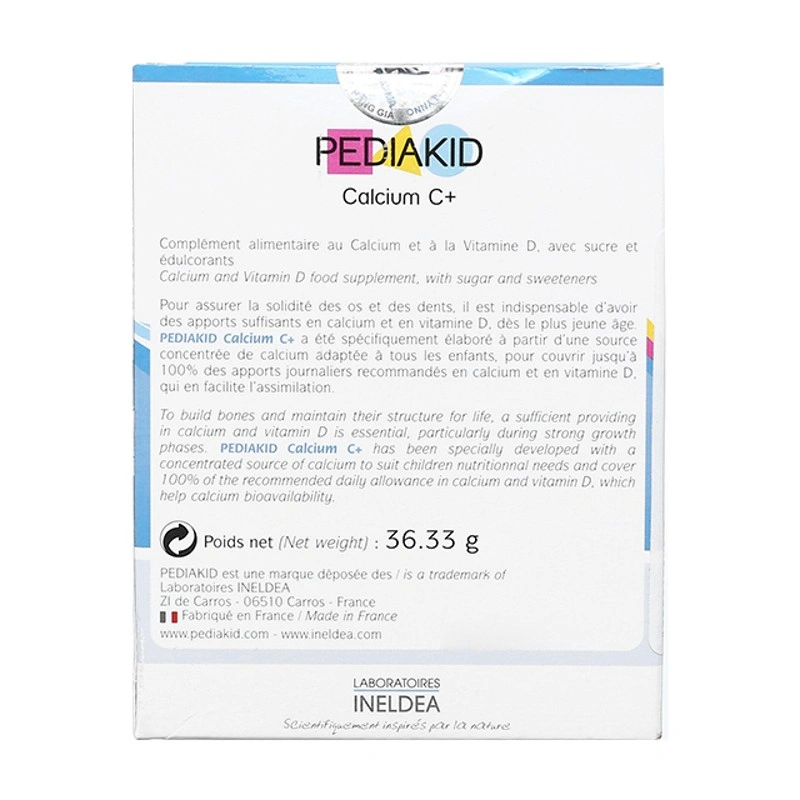Bột uống Pediakid Calcium C+ giúp xương chắc khỏe hương dâu, 14 gói dạng bột (từ 3 tuổi) 3