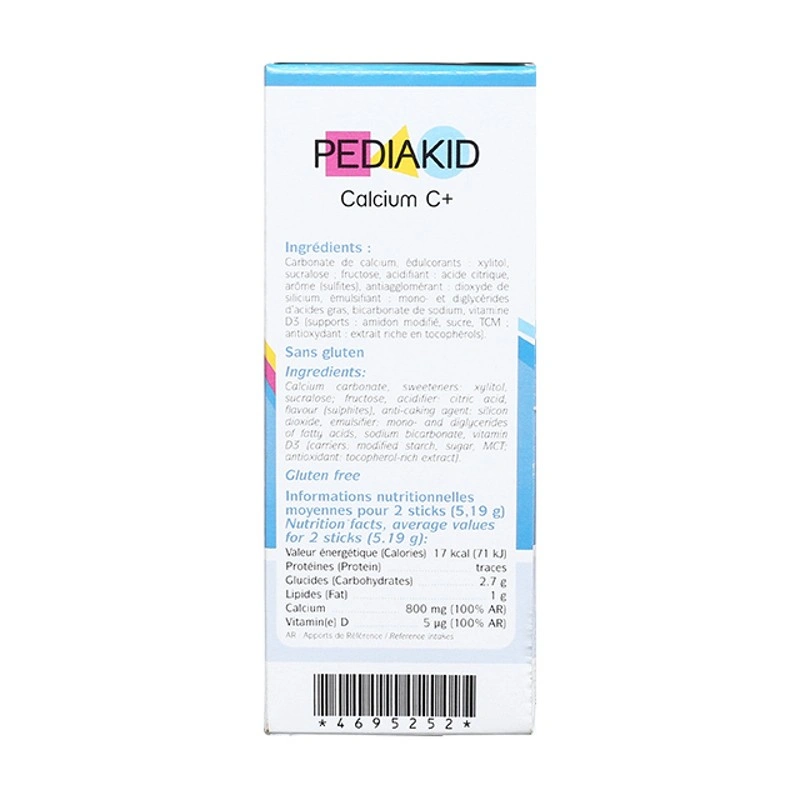 Bột uống Pediakid Calcium C+ giúp xương chắc khỏe hương dâu, 14 gói dạng bột (từ 3 tuổi) 4