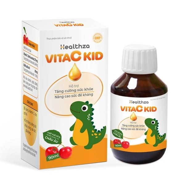 Siro Herbland Healthza VitaC Kid giúp tăng cường sức đề kháng hương cam, cherry, 90 ml dạng uống (từ 2 tuổi) 1