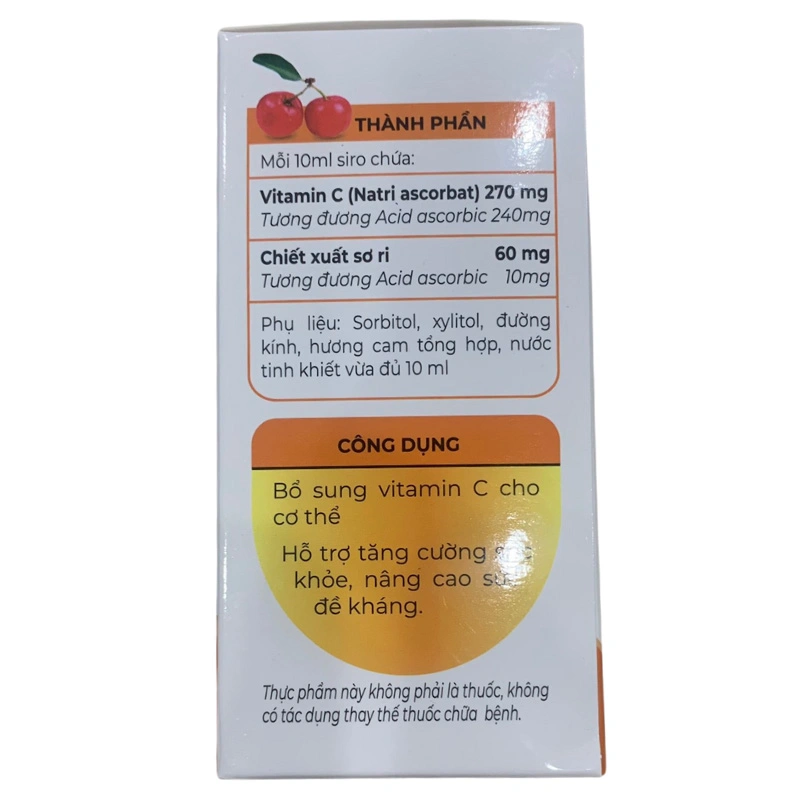 Siro Herbland Healthza VitaC Kid giúp tăng cường sức đề kháng hương cam, cherry, 90 ml dạng uống (từ 2 tuổi) 5