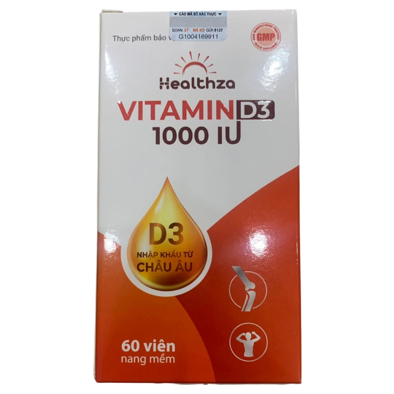 Viên uống Herbland Healthza Vitamin D3 1000IU hỗ trợ hấp thu canxi 60 viên (từ 6 tuổi) 2