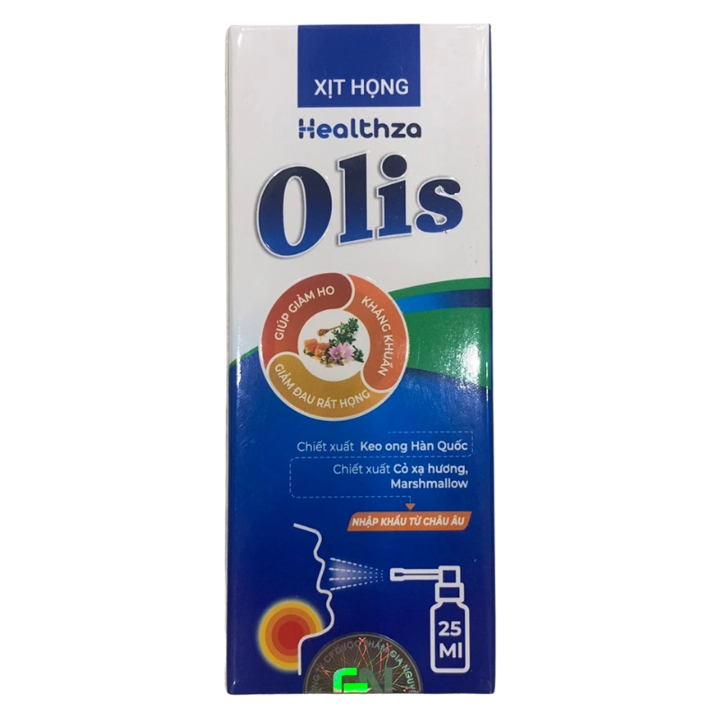 Herbland Healthza Olis giúp kháng khuẩn, giảm ho và đau rát cổ họng vị keo ong, bạc hà, 25 ml dạng xịt (từ 2 tuổi) 2