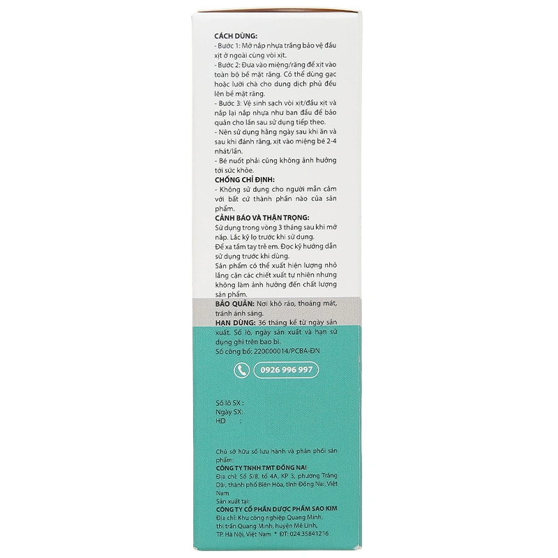 Richkid chống sâu răng hương trái cây, 50 ml dạng xịt (từ 1 tuổi) 4