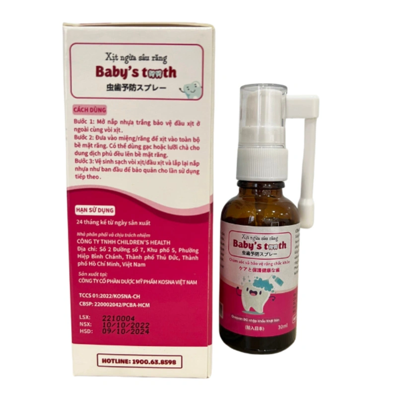 Baby's Tooth ngừa sâu răng 30 ml hương tự nhiên, 30 ml dạng xịt (từ 1 tuổi) 2