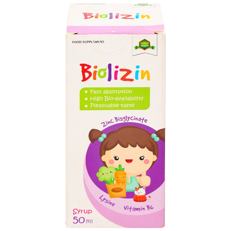 Siro Biolizin tăng cường sức đề kháng hương đào, 50 ml dạng uống (từ 3 tháng) 2