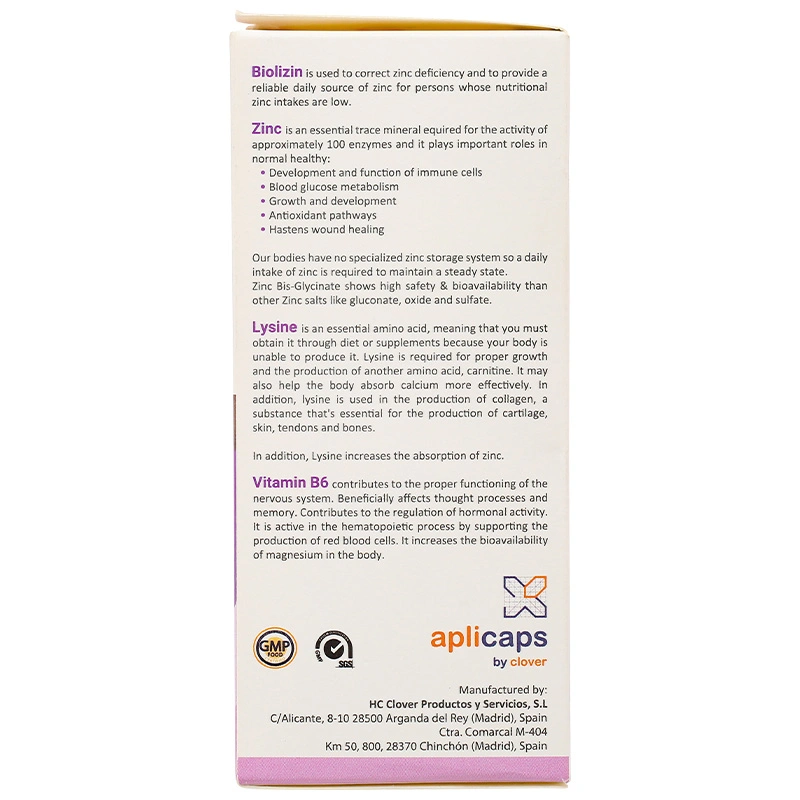 Siro Biolizin tăng cường sức đề kháng hương đào, 50 ml dạng uống (từ 3 tháng) 4