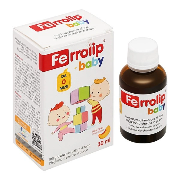 Siro Ferrolip Baby bổ sung sắt, hỗ trợ tạo hồng cầu hương đào, 30 ml dạng nhỏ giọt (từ 0 tháng) 1