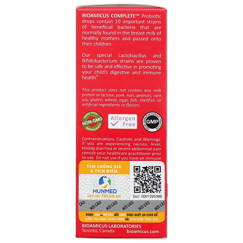 Men vi sinh BioAmicus Complete hỗ trợ cải thiện hệ vi sinh đường ruột, 10 ml dạng nhỏ giọt (từ 0 tháng) 4
