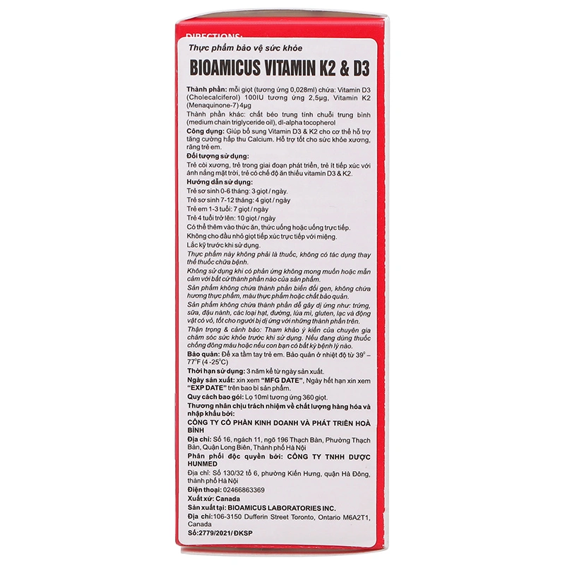 BioAmicus Vitamin K2+D3 hỗ trợ tốt sức khỏe xương, răng, 10 ml dạng nhỏ giọt (từ 0 tháng) 5