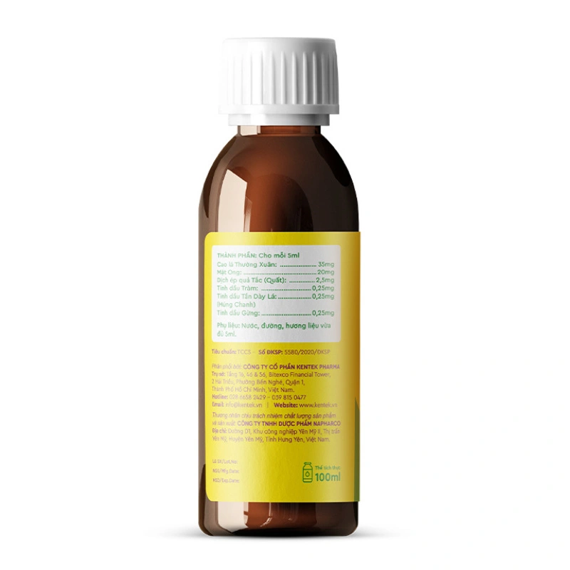 Siro mật ong Kentek Prosbee bổ phế, hỗ trợ giảm ho hương mật ong, 100 ml dạng uống (từ 2 tuổi) 4