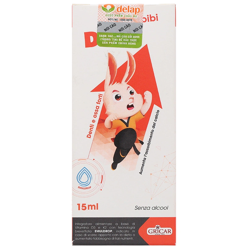 Smartbibi D3K2 hỗ trợ hấp thu canxi hương bánh quy, 15 ml (từ 0 tháng) 2