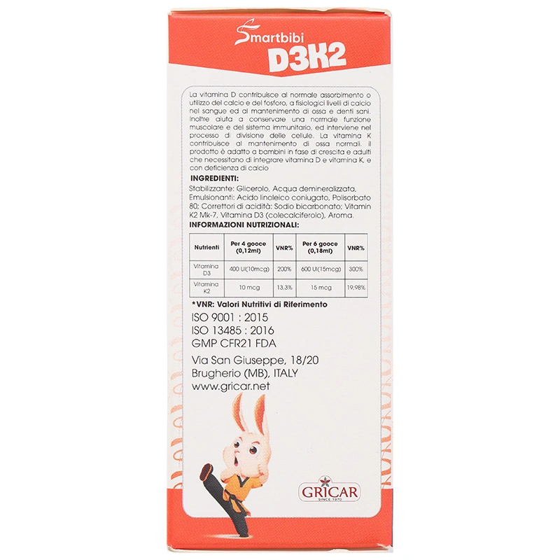 Smartbibi D3K2 hỗ trợ hấp thu canxi hương bánh quy, 15 ml (từ 0 tháng) 3